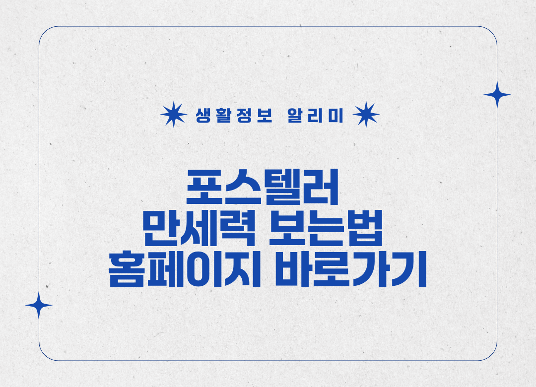 포스텔러 만세력 보는법 썸네일 사진