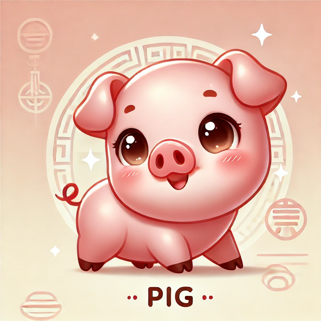 귀여운 돼지가 있는 그림