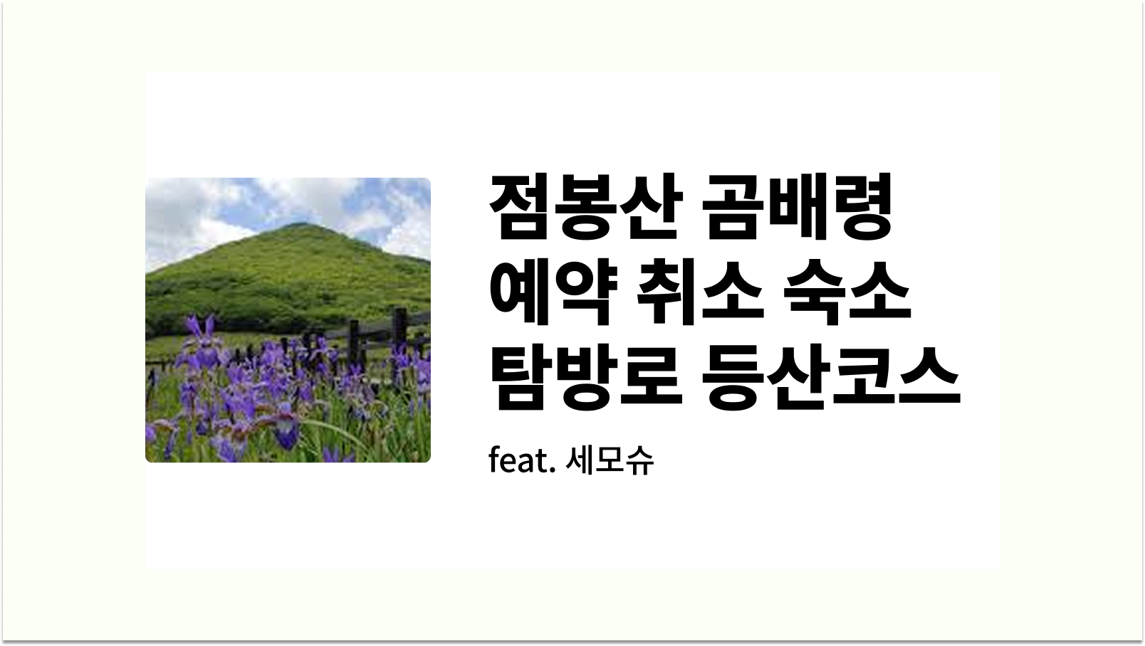 점봉산 곰배령 예약 취소 숙소 탐방로 등산코스 썸네일