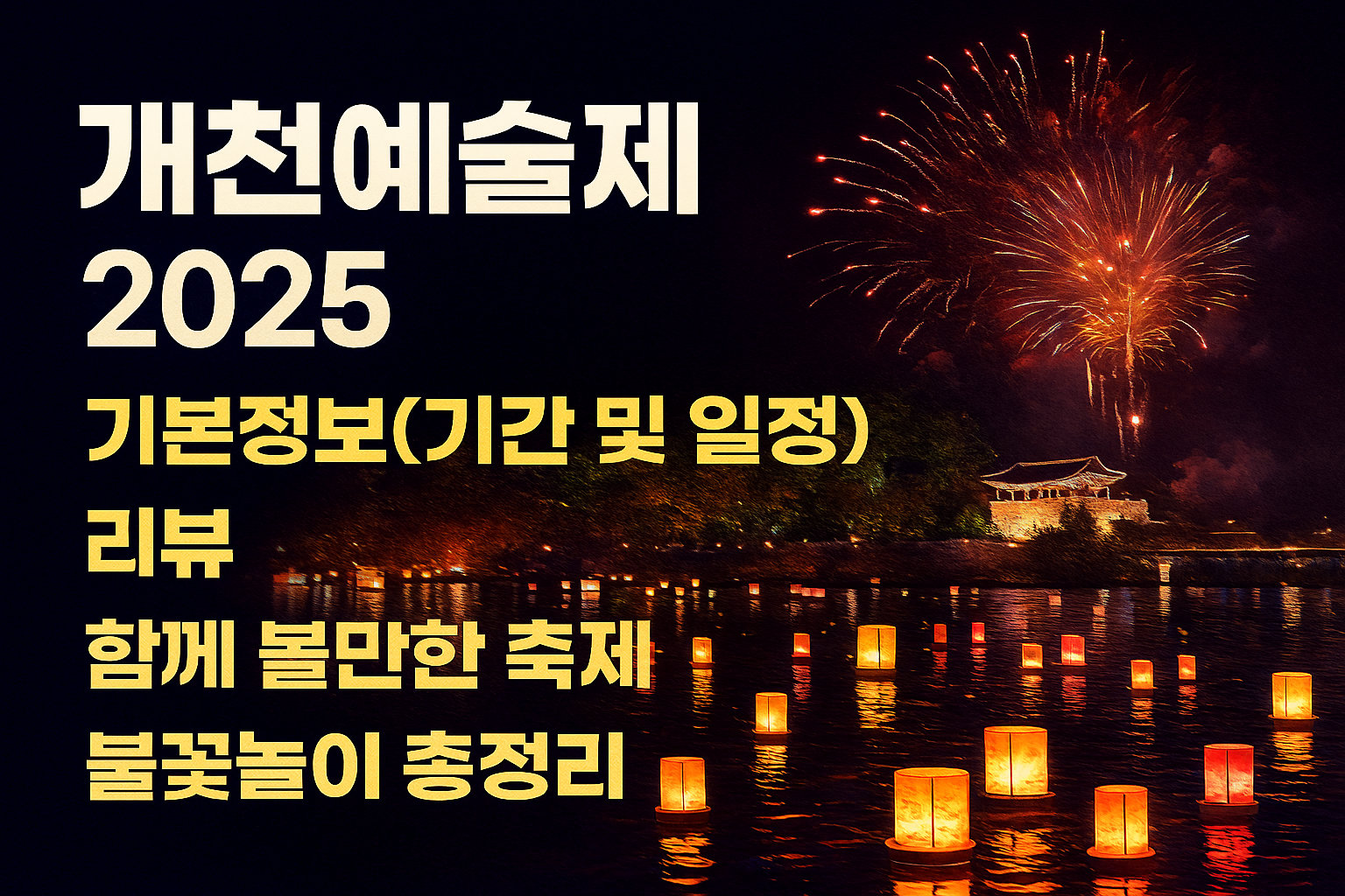 개천예술제 2025 기본정보(기간 및 일정) 리뷰 함께 볼만한 축제 불꽃놀이 총정리 - 이슈레이더
