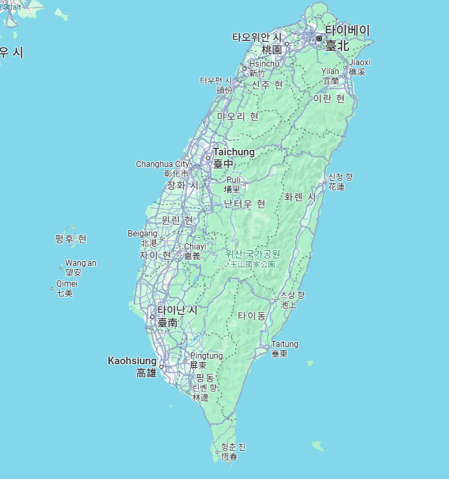 대만 지도 보기 위치 앱 그림 가오슝까지 확인가능 글에 어울리는 대만 지도 이미지