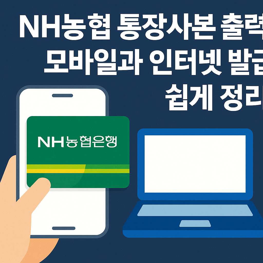 NH농협은행 통장삽논 출력 모바일과 인터넷 발급 쉽게 정리