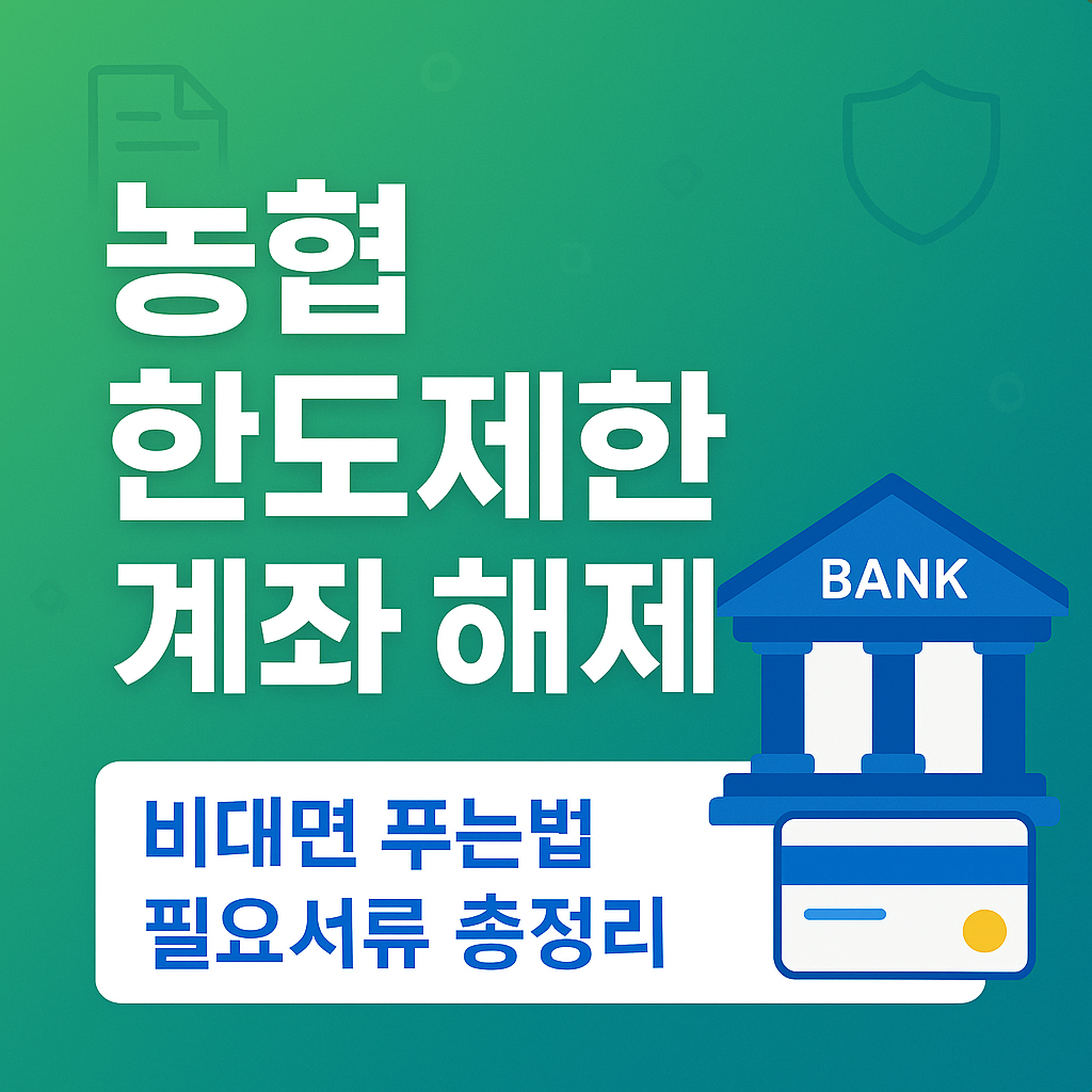 농협은행 한도제한계좌 해제 방법