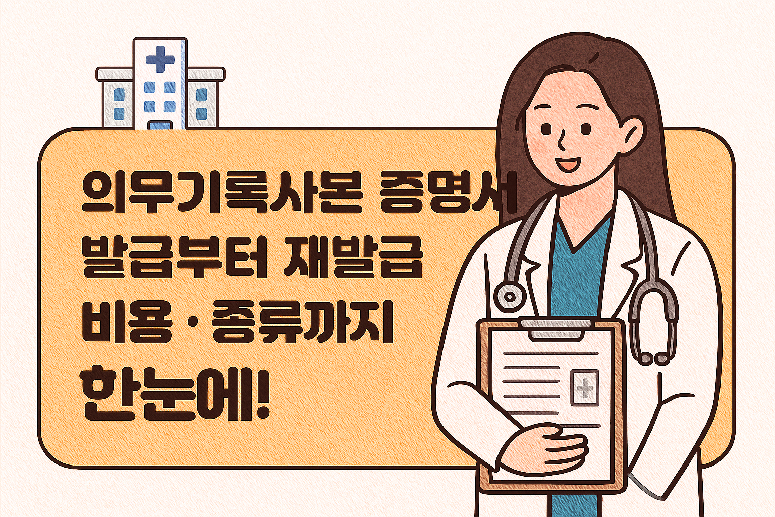 의무기록사본 증명서 발급 재발급 비용 종류