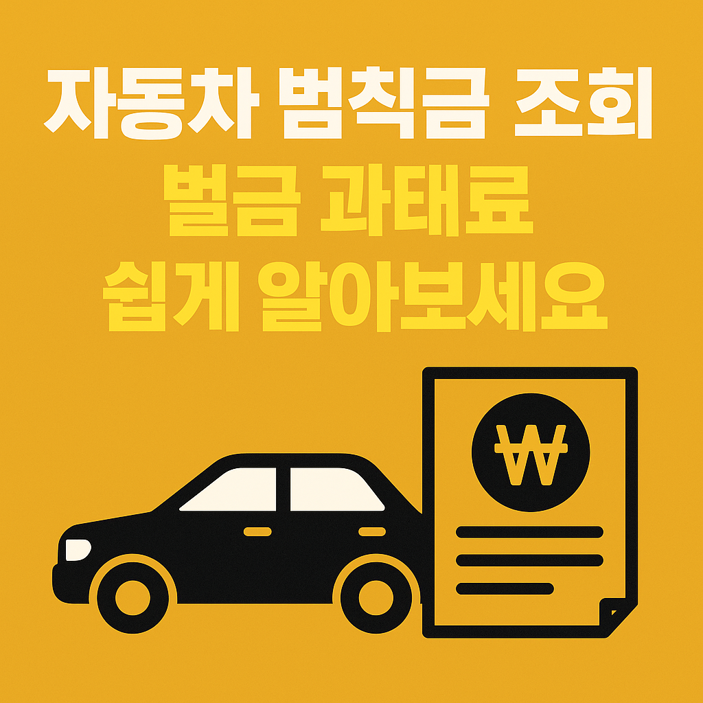 자동차 범칙금 조회 방법 과태료 벌금