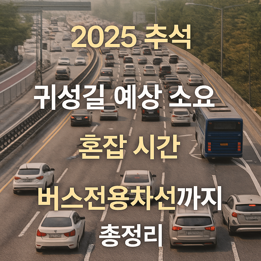 2025 추석 귀성길 예상 소요 시간 혼잡 및 버스전용차선 까지 정리