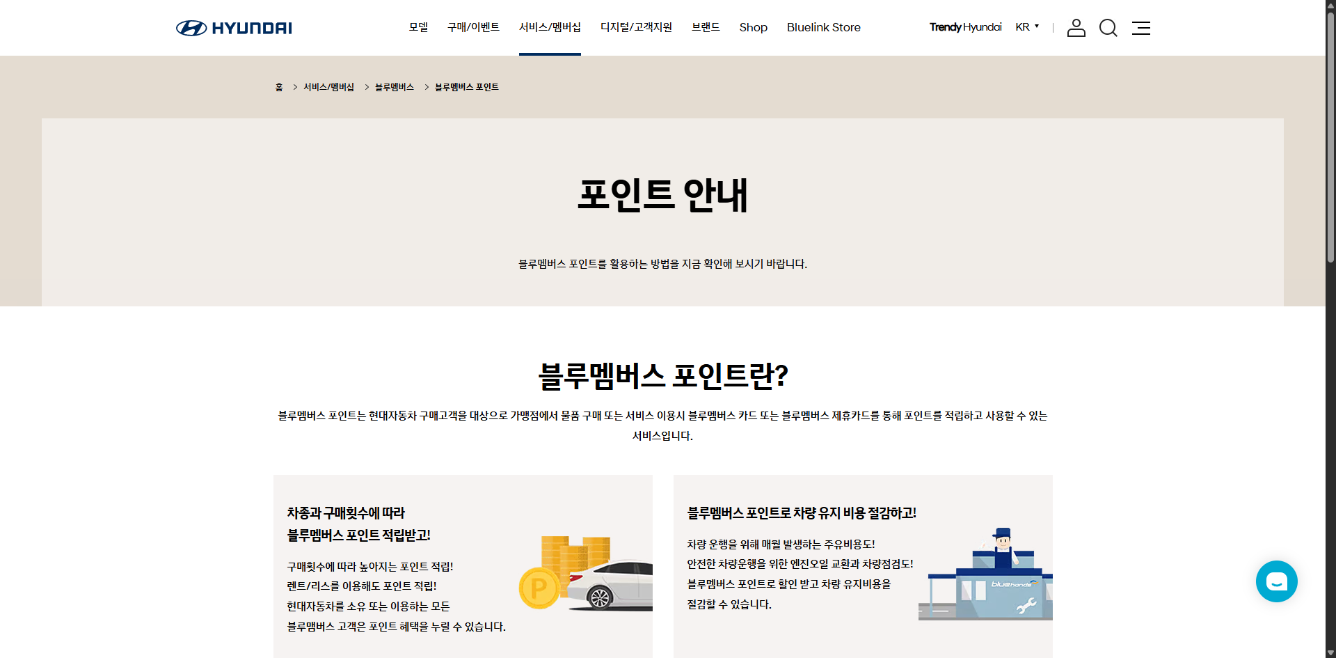 현대차 블루멤버스 포인트 포인트몰 조회 적립 방법 주유 전환 사용처까지 총정리 글에 어울리는 이미지