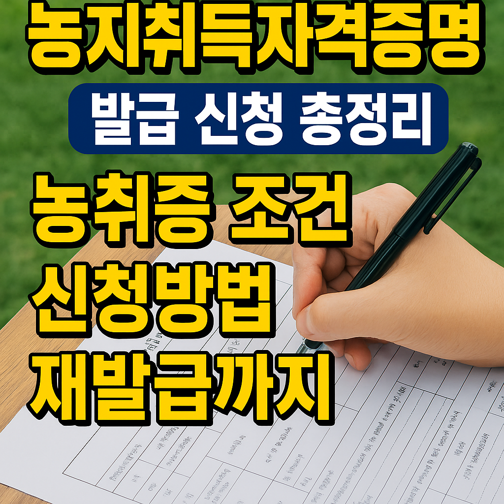 농지취득자격증명 발급 신청 농취증 조건 신청방법