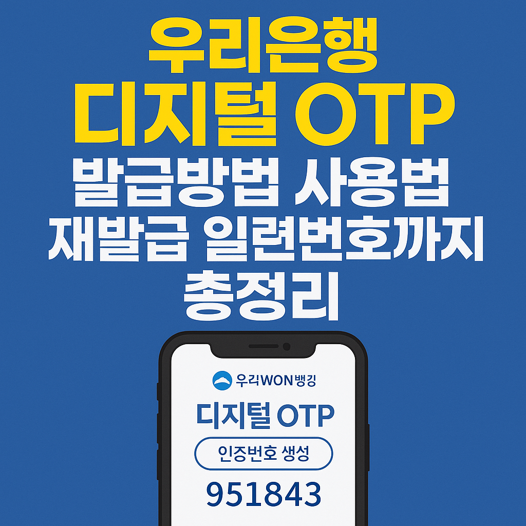 우리은행 디지털 OTP 발급방법