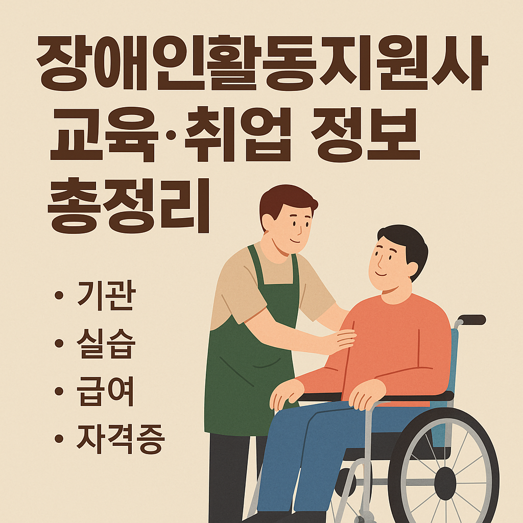 장애인활동지원사 교육 취업 정보 총정리