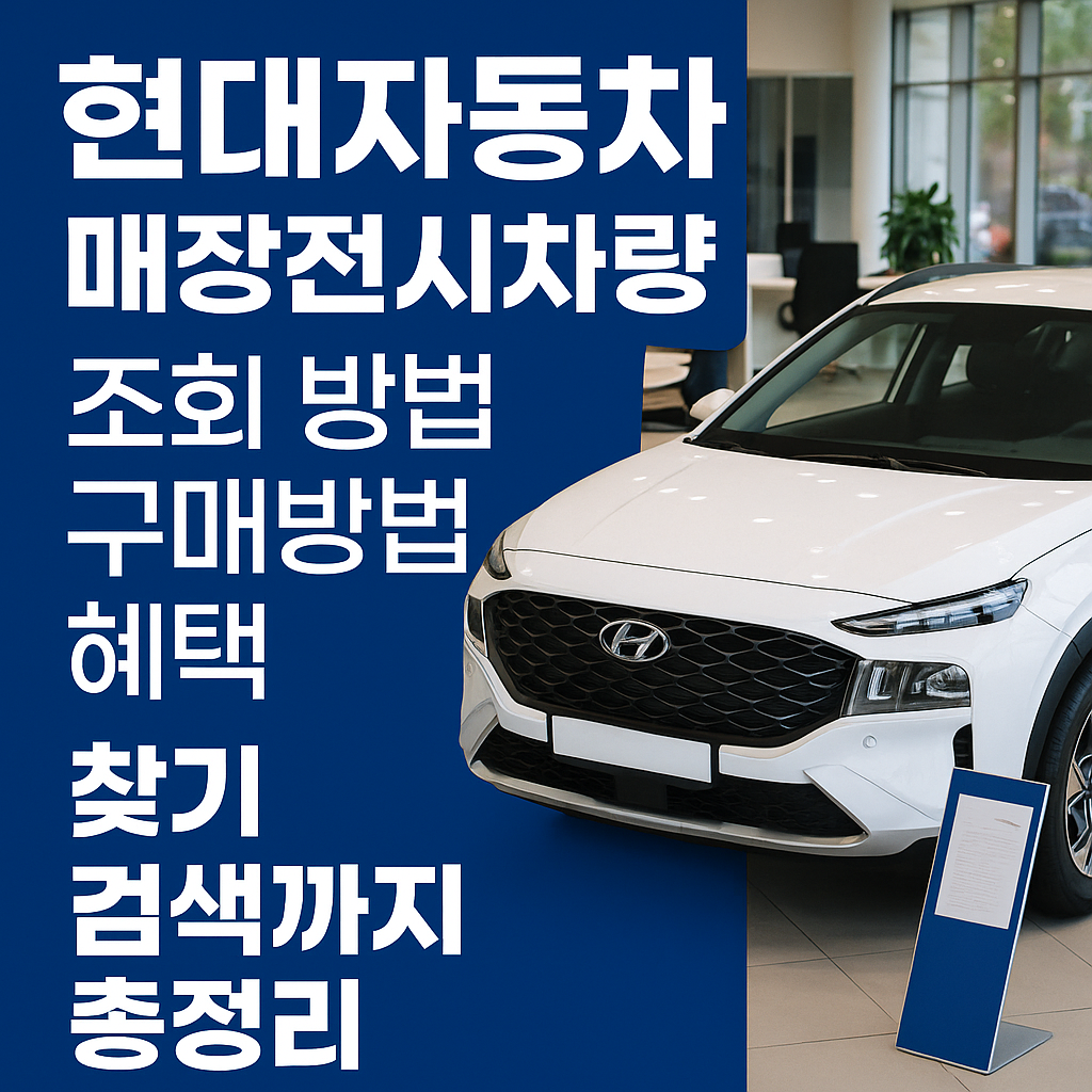 현대자동차 전시차 조회 방법