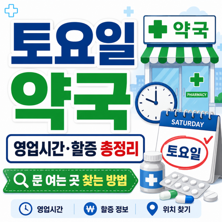 토요일 약국 영업시간 문여는 곳 썸네일