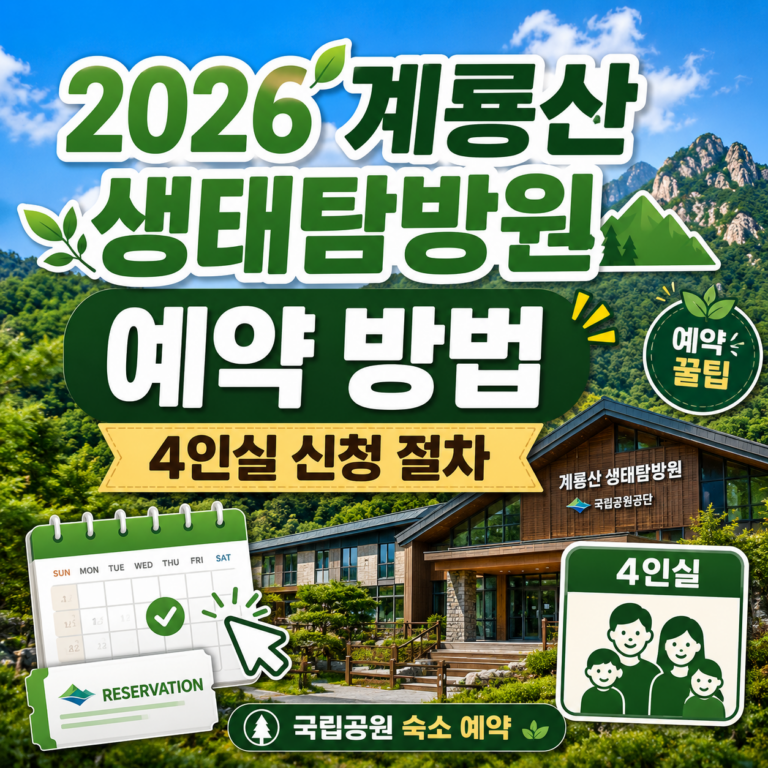 계룡산 생태탐방원 예약 방법 썸네일