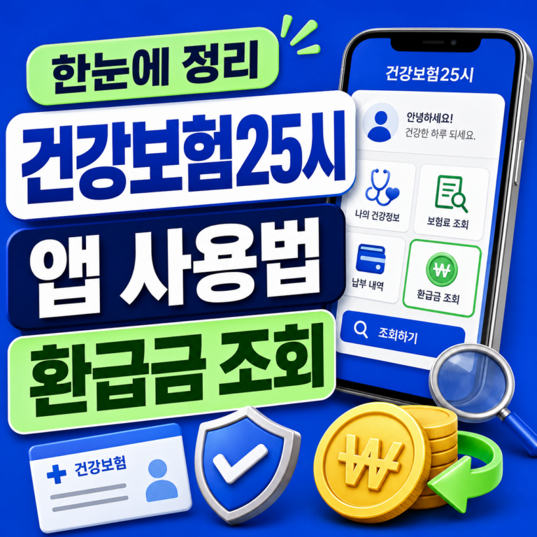 건강보험25시 앱 사용법 환급금 조회 썸네일