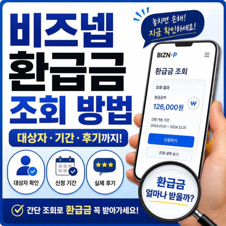 비즈넵 환급금 조회 방법 썸네일