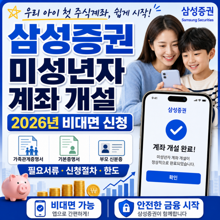 삼성증권 미성년자 계좌 개설 썸네일