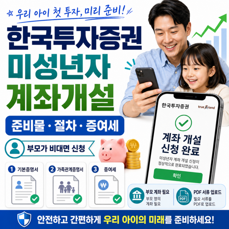 한국투자증권 미성년자 계좌개설 썸네일