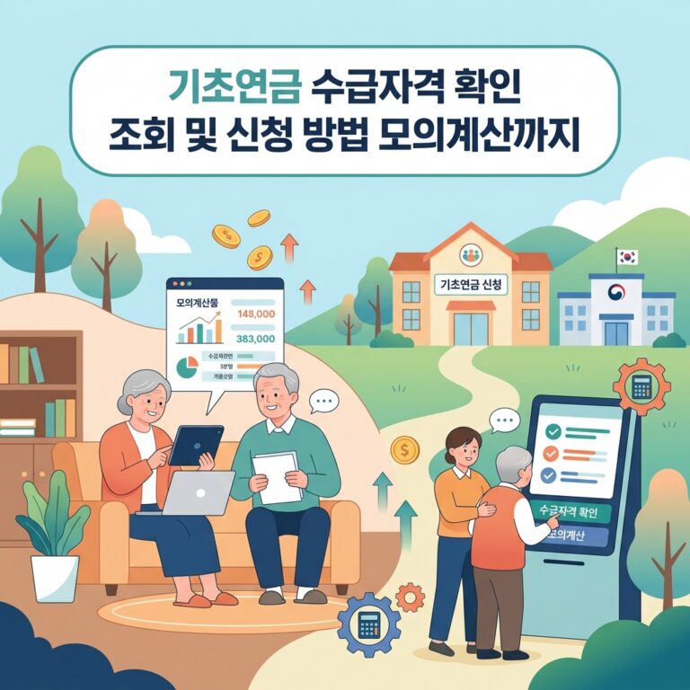 ai thumbnail illustration 기초연금 수급자격 확인 조회 및 신청 방법 모의계산까지 1784722655