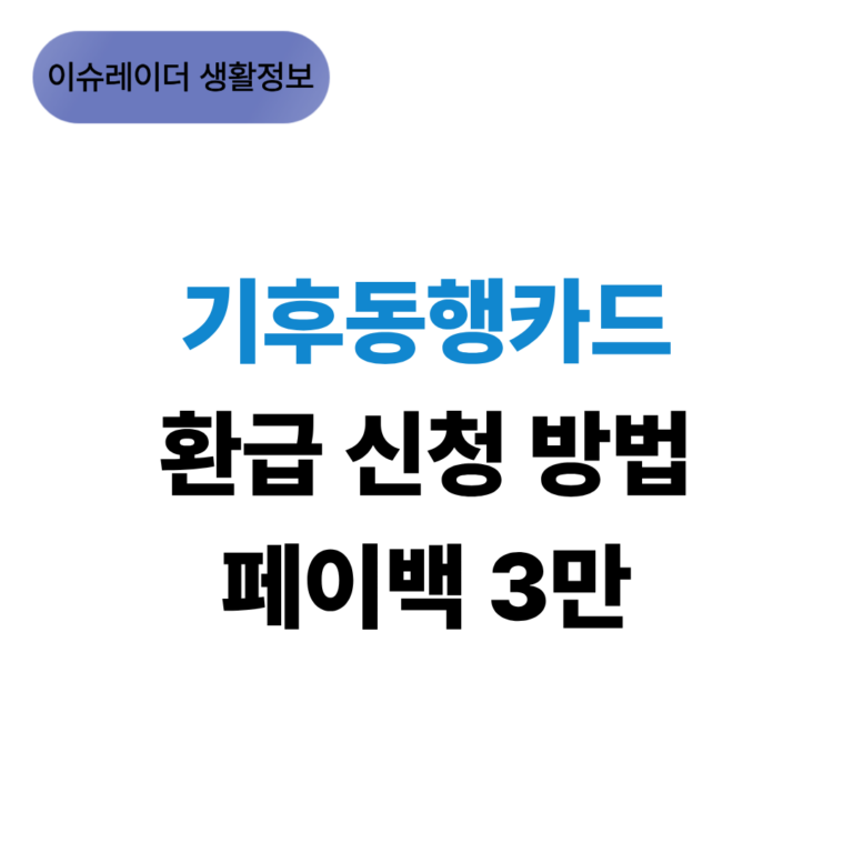 기후동행카드 환급 신청 방법 페이백 3만 썸네일