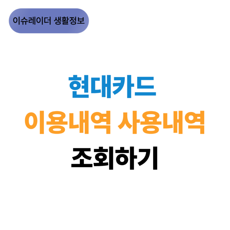 현대카드 이용내역 사용내역 조회하기 썸네일