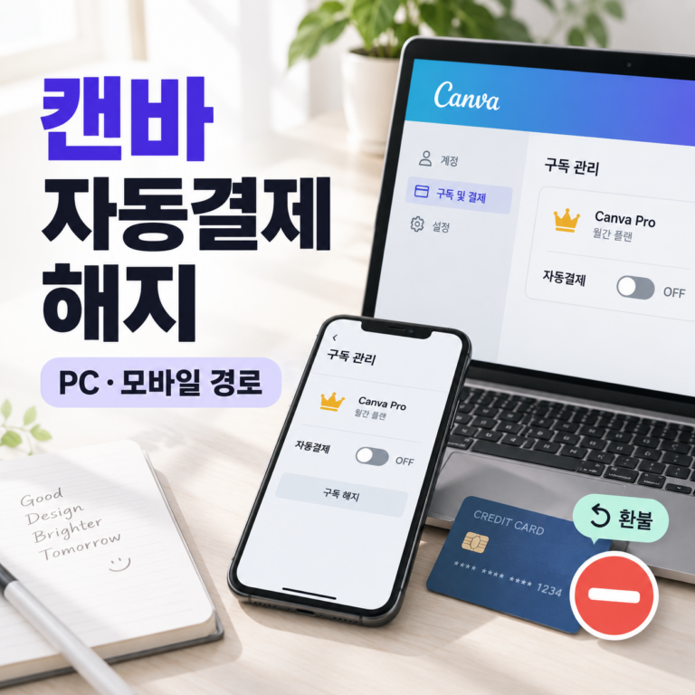 캔바 자동결제 해지 방법 썸네일