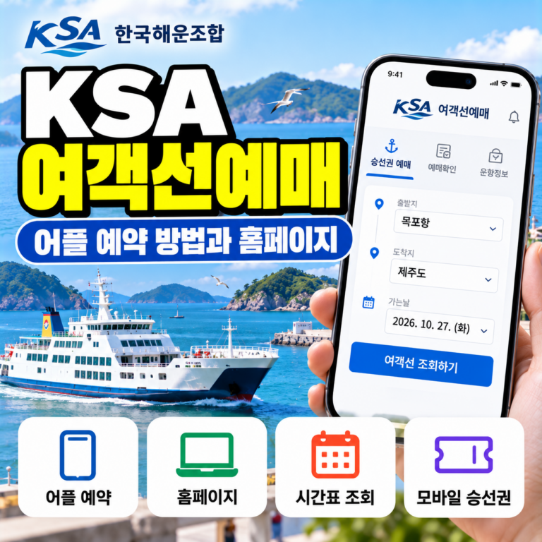 가보고싶은섬 어플 KSA 여객선예매 다운로드와 홈페이지 바로가기, 여객선 승선권 예약 방법 안내
