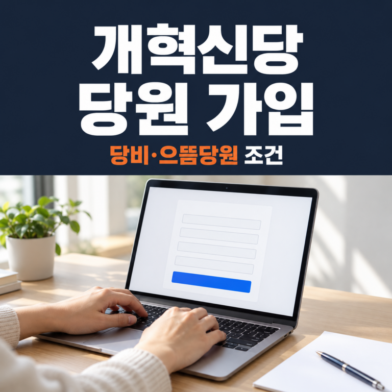 개혁신당 당원 가입 방법과 당비 납부 및 으뜸당원 권리당원 조건 안내
