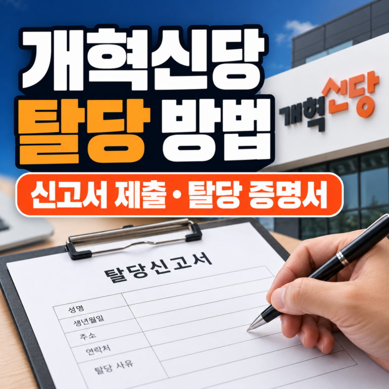 개혁신당 탈당 방법과 탈당신고서 제출 절차 및 탈당증명서 발급 안내