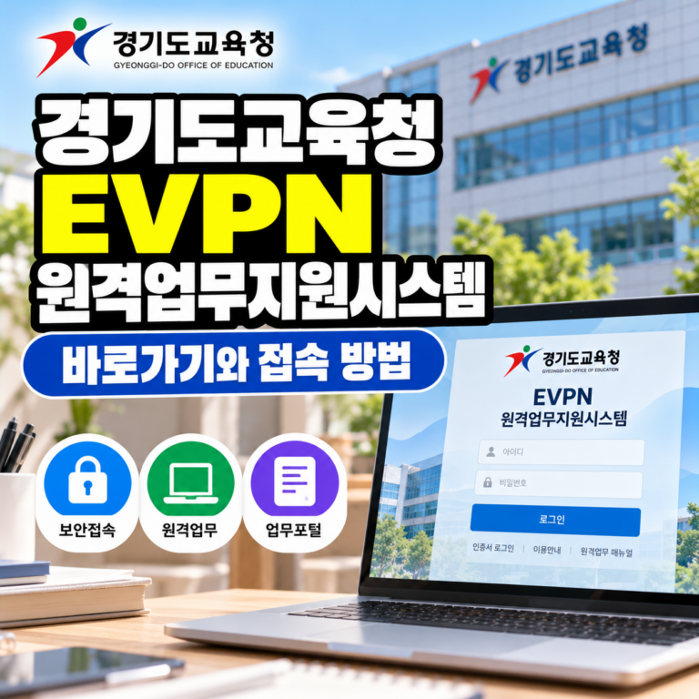 경기도교육청 EVPN 원격업무지원시스템 홈페이지 바로가기 및 보안프로그램 설치와 로그인 방법 안내