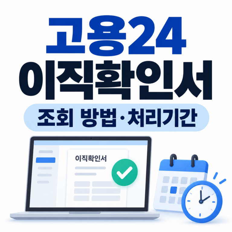 고용24 이직확인서 조회 방법과 처리기간 안내, 노트북 화면의 이직확인서 처리 완료 표시 및 달력 아이콘