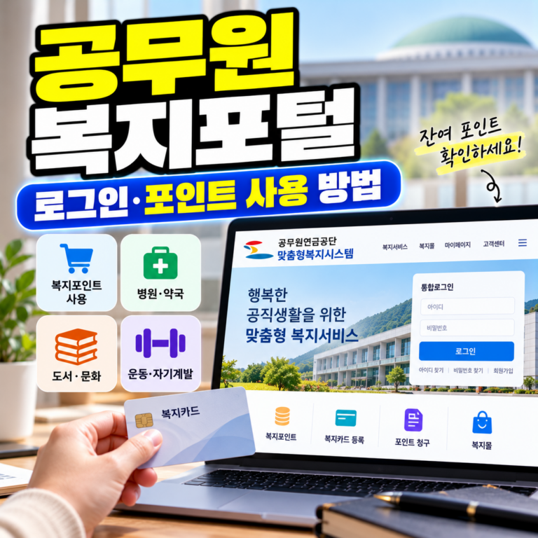 공무원 맞춤형 복지포털 바로가기와 로그인 방법, 복지포인트 조회 및 사용·청구 안내