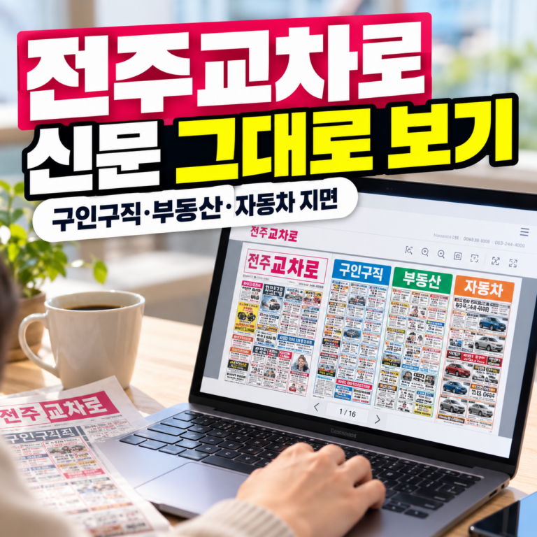 전주교차로 신문 그대로 보기 홈페이지와 전주 지역 구인구직·부동산·자동차 신문 지면 조회 안내