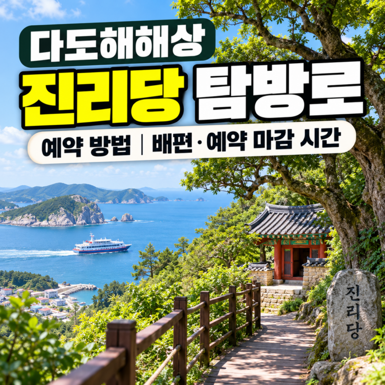 다도해해상국립공원 흑산도 진리당 탐방로 예약 방법과 여객선 배편, 온라인 예약 마감 시간 안내