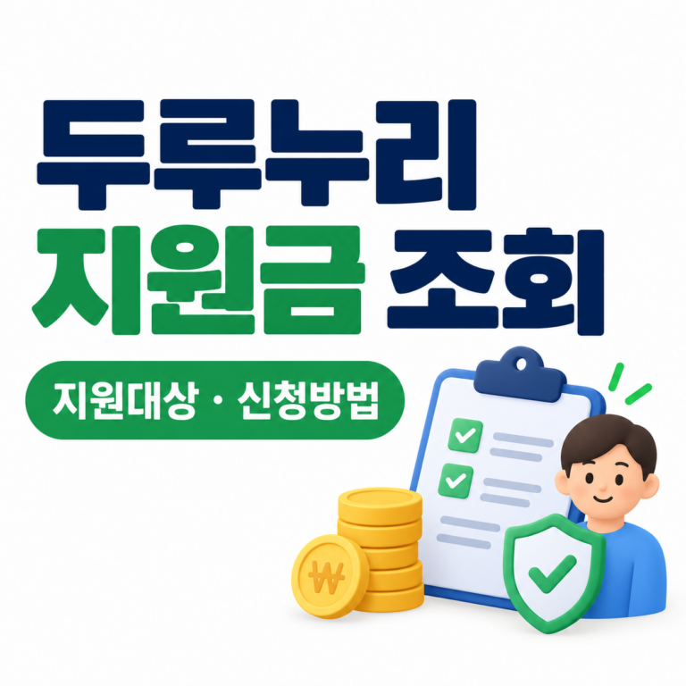 두루누리 지원금 조회 방법과 사회보험료 지원대상 및 신청 방법을 안내하는 썸네일 이미지