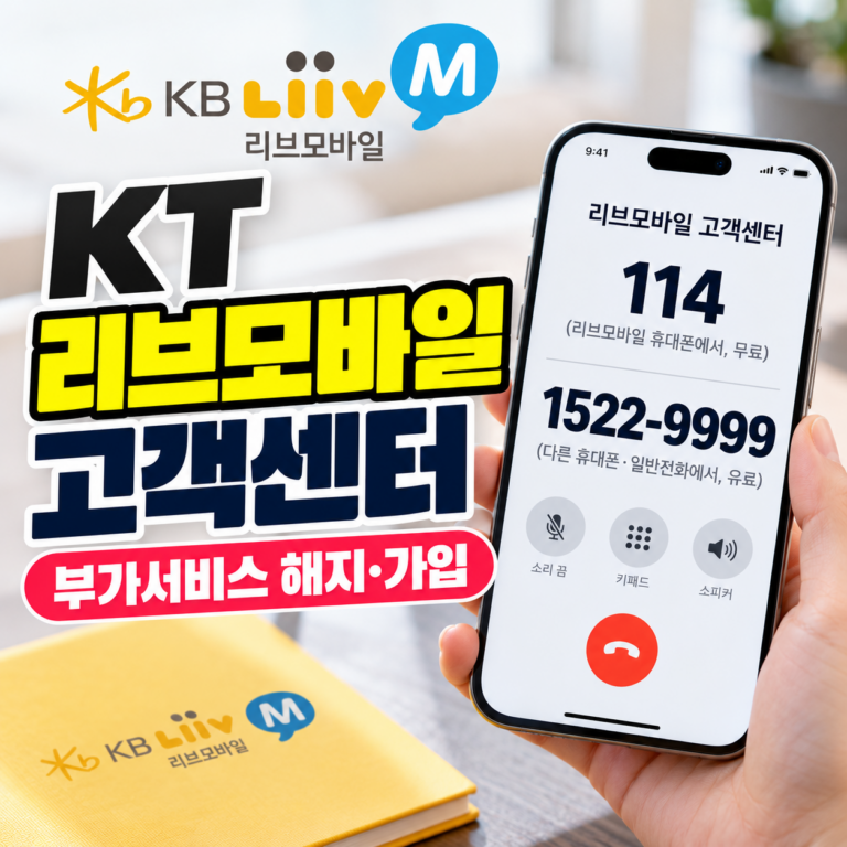 KT망 리브모바일 고객센터 전화번호 114·1522-9999와 부가서비스 가입 및 해지 방법 안내