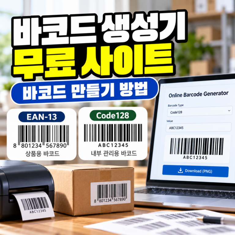 바코드 생성기 무료 사이트 추천과 EAN-13·Code128 바코드 만들기 및 이미지 다운로드 방법