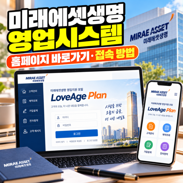 미래에셋생명 영업시스템 러브에이지플랜 홈페이지 바로가기 및 PC·모바일 로그인과 접속 방법 안내