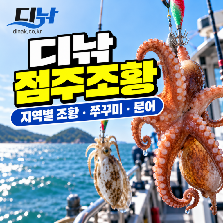디낚 점주조황 실시간 조회 방법과 지역별 낚시 조황, 쭈꾸미·문어 선상낚시 정보 안내