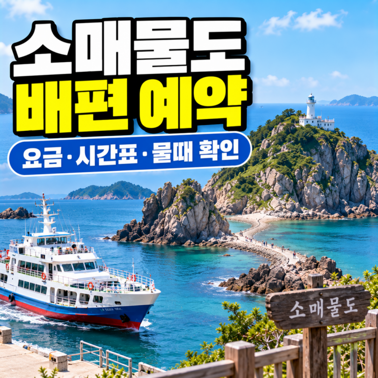 통영 소매물도 배편 예약 방법과 여객선 요금·시간표, 등대섬 열목개 물때 확인 안내