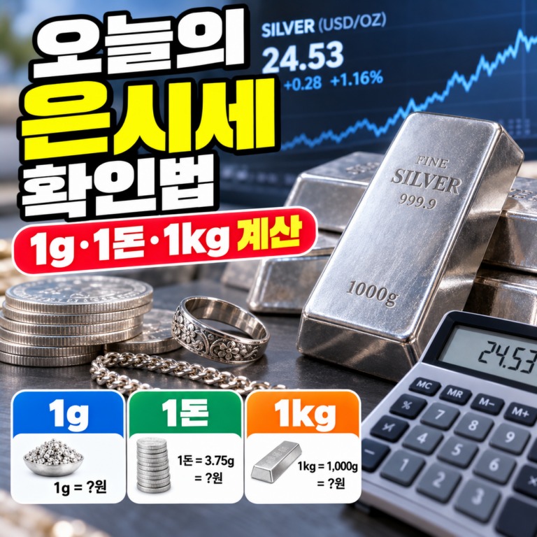 오늘의 은시세 확인 방법과 은값 1g·1돈·1kg 단위별 가격 계산 및 실버바 시세 조회 안내