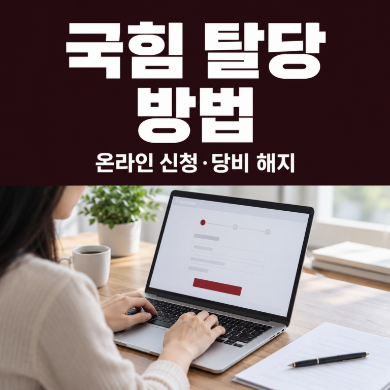 국민의힘 국힘 탈당 방법 및 온라인 탈당 신청과 당비 자동이체 해지 절차 안내