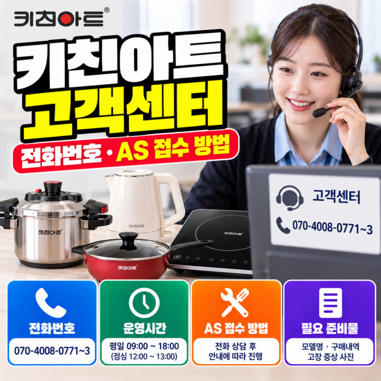 키친아트 고객센터 전화번호 070-4008-0771~3 및 AS 접수 방법과 상담원 연결 안내