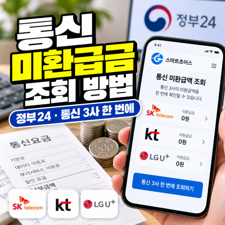 통신 미환급금 조회 방법과 스마트초이스를 통한 SKT·KT·LG U+ 미환급액 확인 및 환급 신청 안내