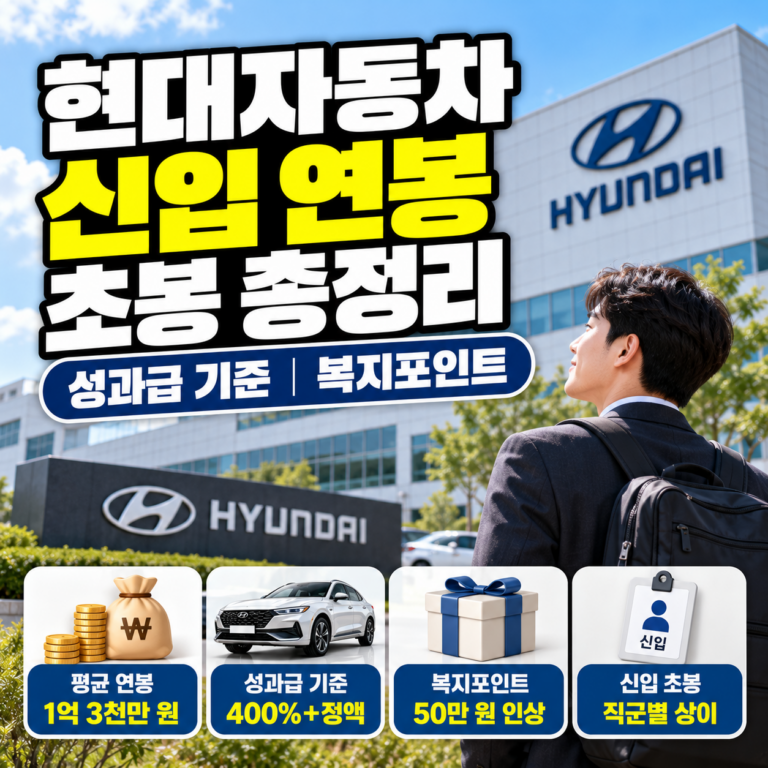 현대자동차 신입 연봉과 초봉, 2026년 성과급 지급 기준 및 복지포인트 혜택 안내